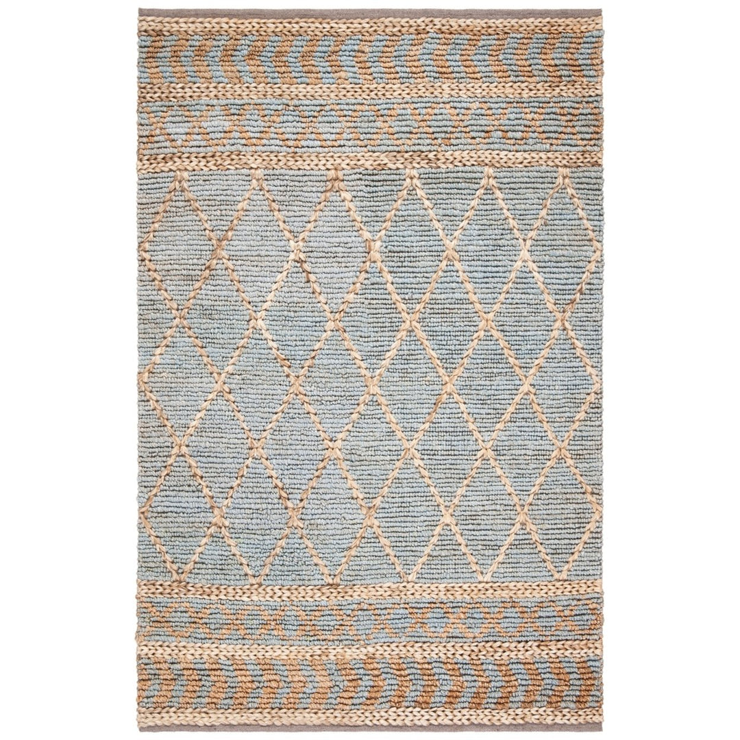 SAFAVIEH Natural Fiber NF955N Natural / Blue Rug Image 8