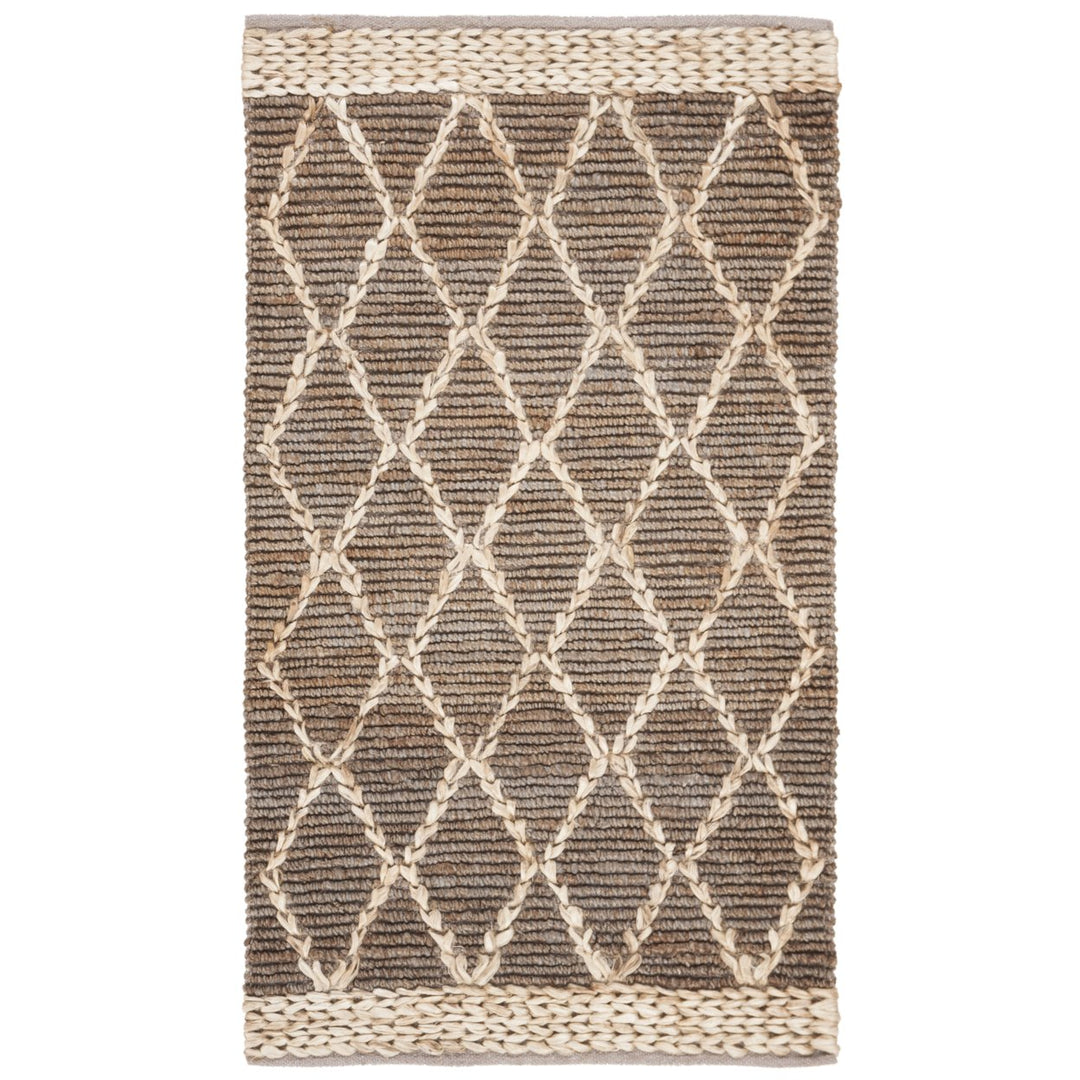 SAFAVIEH Natural Fiber NF951F Handmade Natural /Grey Rug Image 1