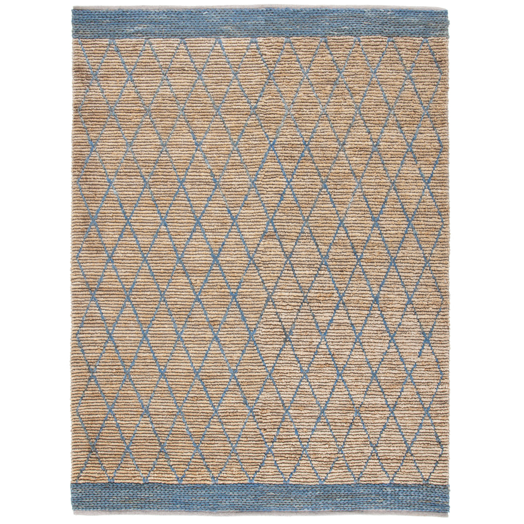 SAFAVIEH Natural Fiber NF951N Handmade Natural /Navy Rug Image 1