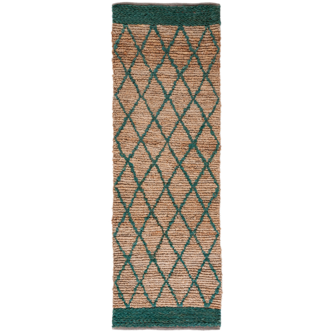 SAFAVIEH Natural Fiber NF951X Natural / Dark Green Rug Image 3