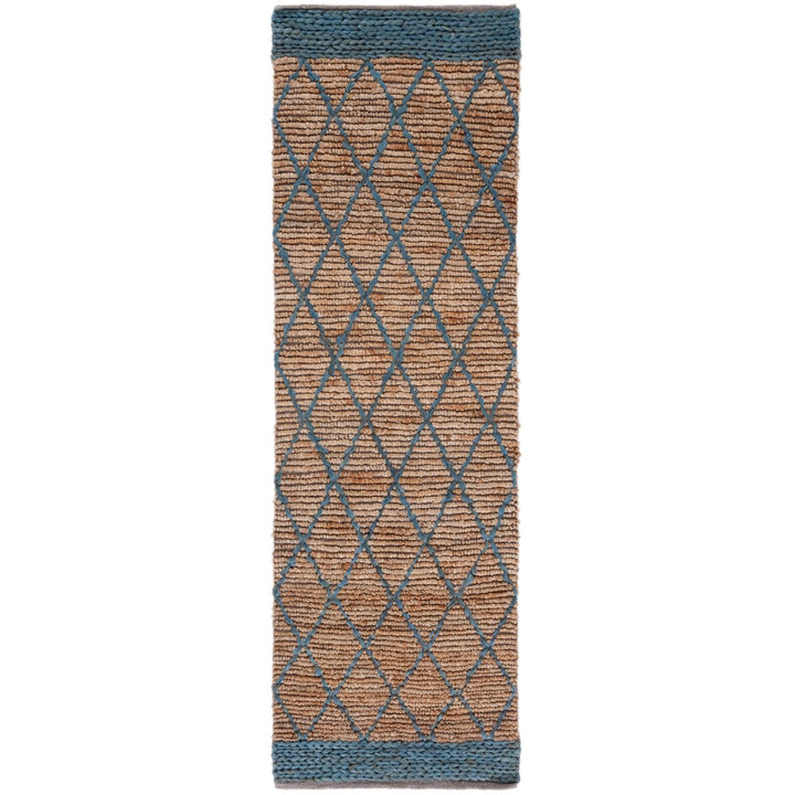 SAFAVIEH Natural Fiber NF951N Handmade Natural /Navy Rug Image 1