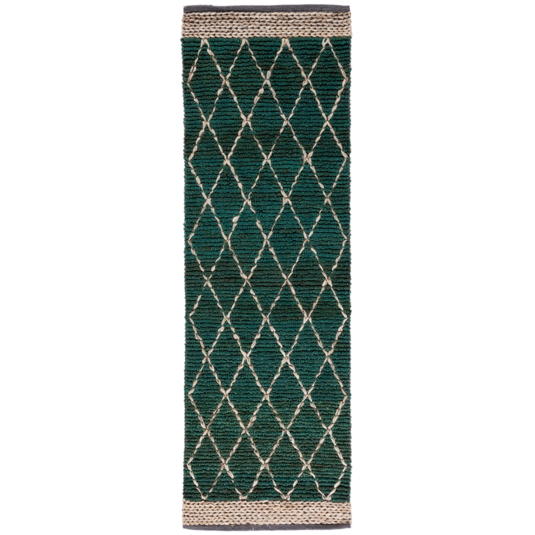 SAFAVIEH Natural Fiber NF951Y Dark Green / Natural Rug Image 3