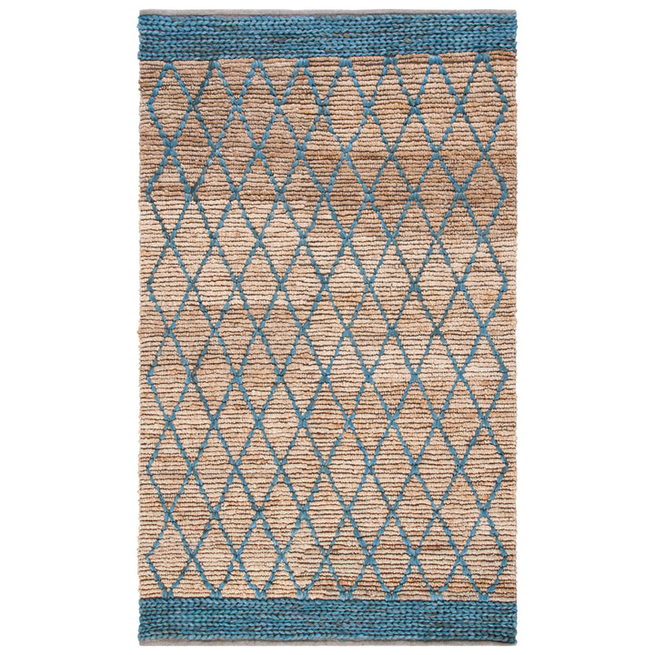 SAFAVIEH Natural Fiber NF951N Handmade Natural /Navy Rug Image 8