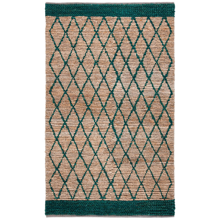 SAFAVIEH Natural Fiber NF951X Natural / Dark Green Rug Image 1