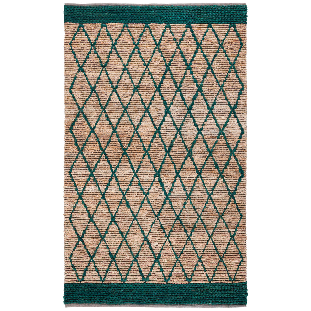 SAFAVIEH Natural Fiber NF951X Natural / Dark Green Rug Image 8