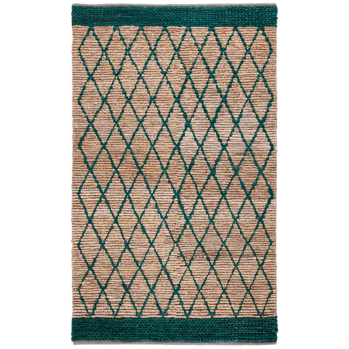 SAFAVIEH Natural Fiber NF951X Natural / Dark Green Rug Image 8