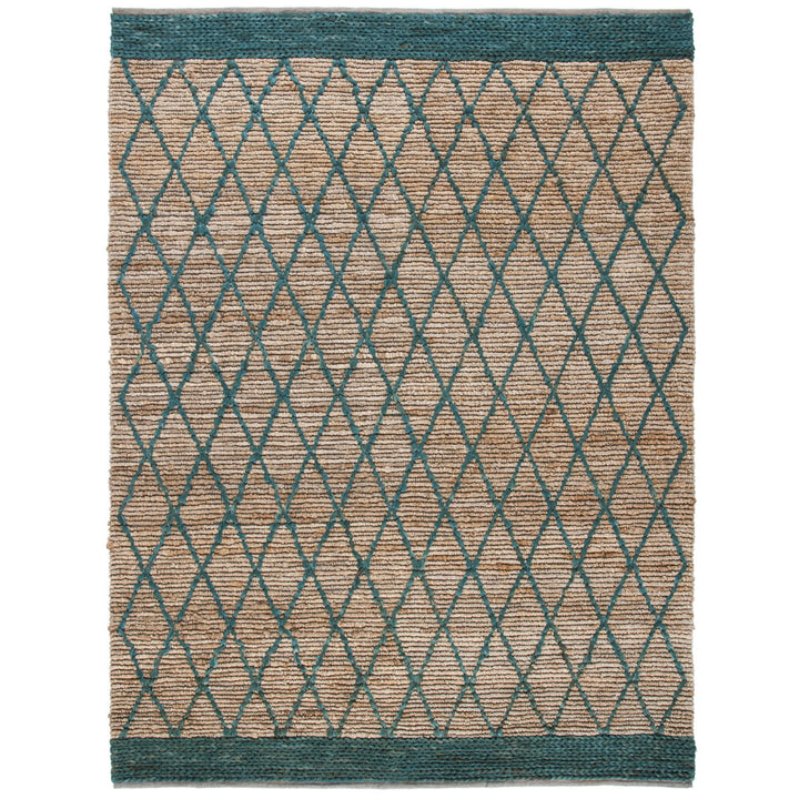 SAFAVIEH Natural Fiber NF951X Natural / Dark Green Rug Image 1