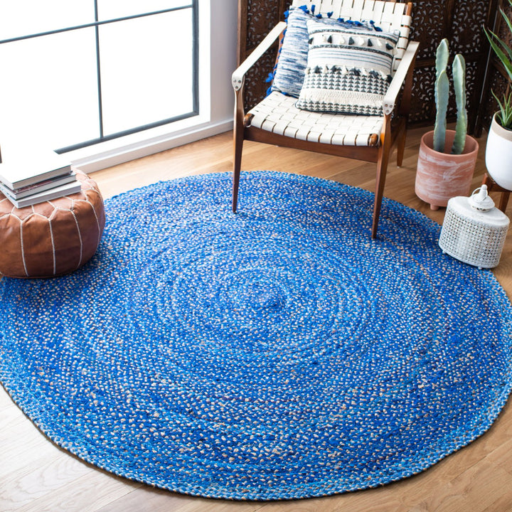 SAFAVIEH Natural Fiber NFB116M Handmade Blue / Beige Rug Image 2