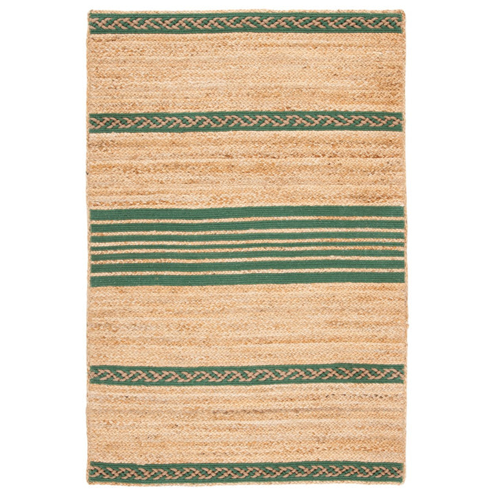 SAFAVIEH Natural Fiber NFB262Y Natural / Green Rug Image 1