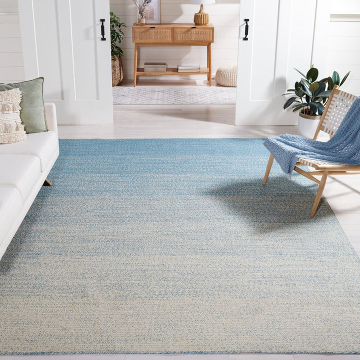 SAFAVIEH Natural Fiber NFB263M Natural / Light Blue Rug Image 1