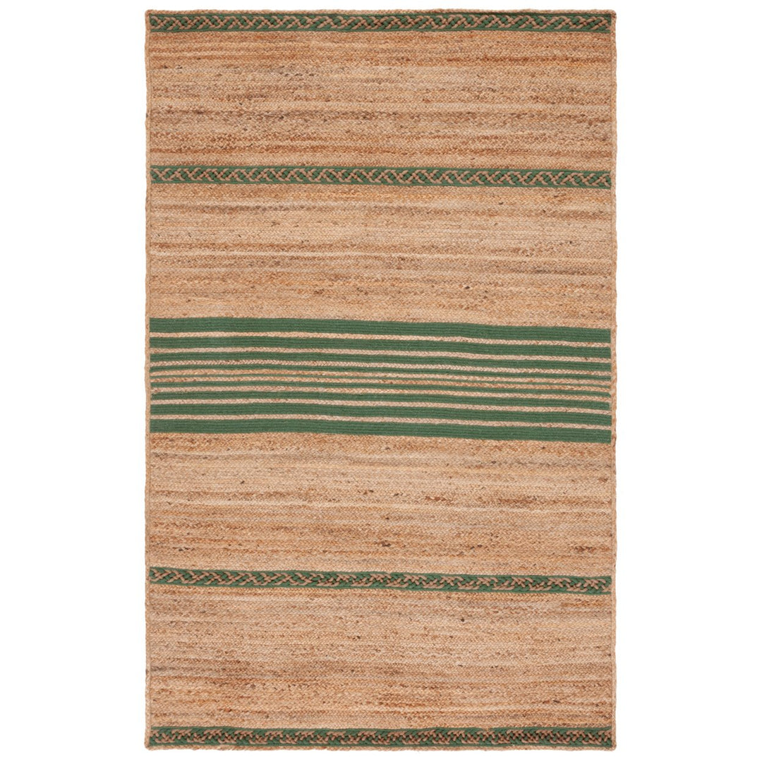 SAFAVIEH Natural Fiber NFB262Y Natural / Green Rug Image 1