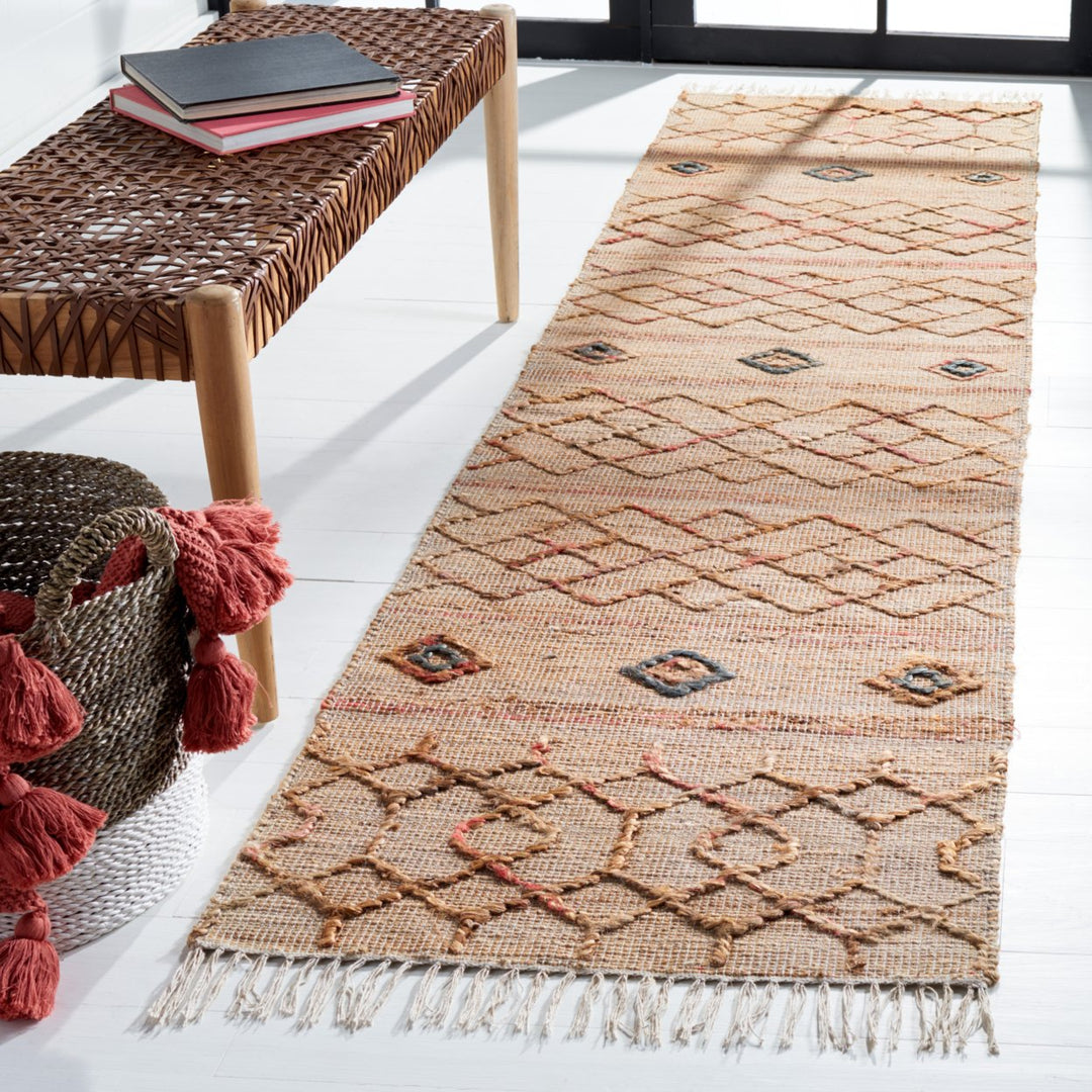 SAFAVIEH Natural Fiber NFB402A Natural / Rust Rug Image 2