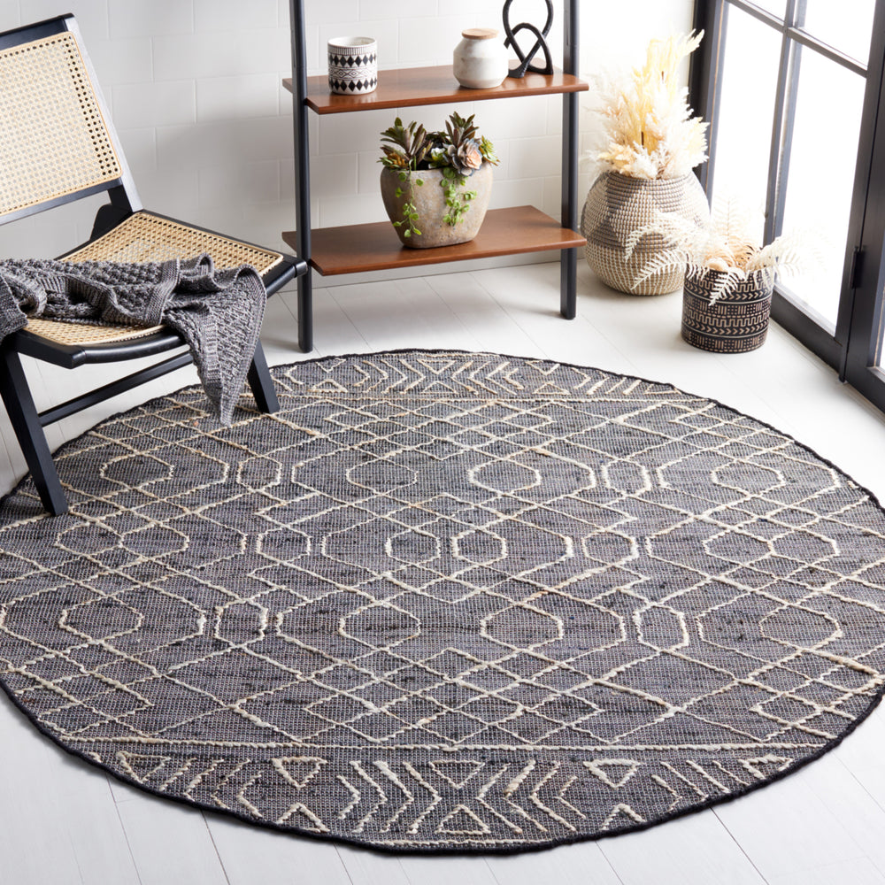 SAFAVIEH Natural Fiber NFB406Z Handmade Black /Ivory Rug Image 2