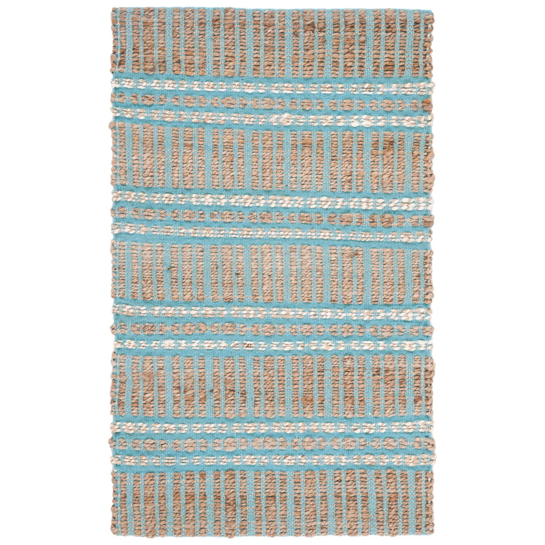 SAFAVIEH Natural Fiber NFB651K Teal / Natural Rug Image 1