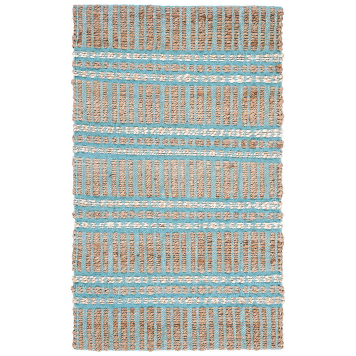 SAFAVIEH Natural Fiber NFB651K Teal / Natural Rug Image 1