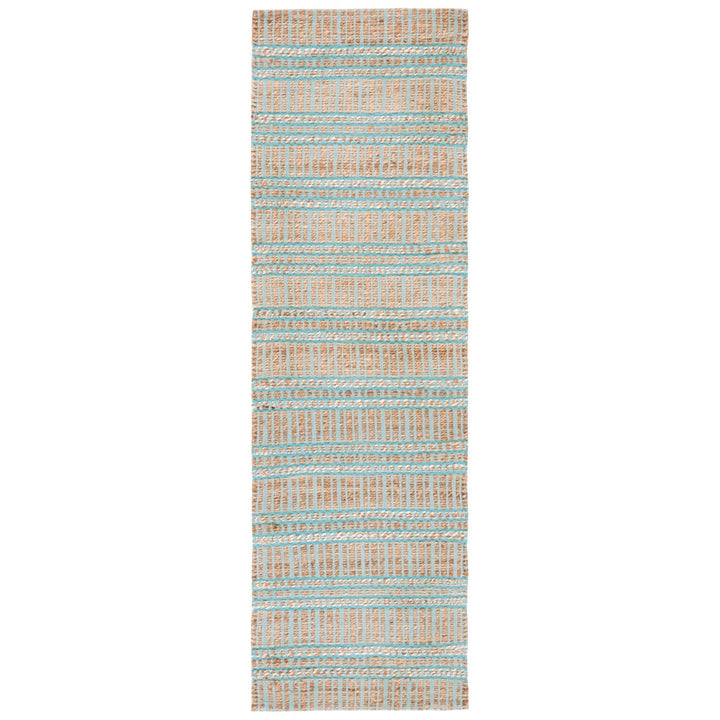 SAFAVIEH Natural Fiber NFB651K Teal / Natural Rug Image 1