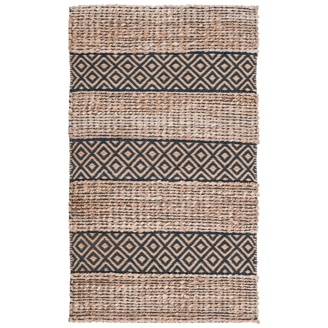 SAFAVIEH Natural Fiber NFB653H Charcoal / Natural Rug Image 1