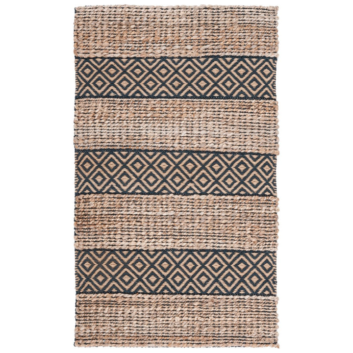 SAFAVIEH Natural Fiber NFB653H Charcoal / Natural Rug Image 1