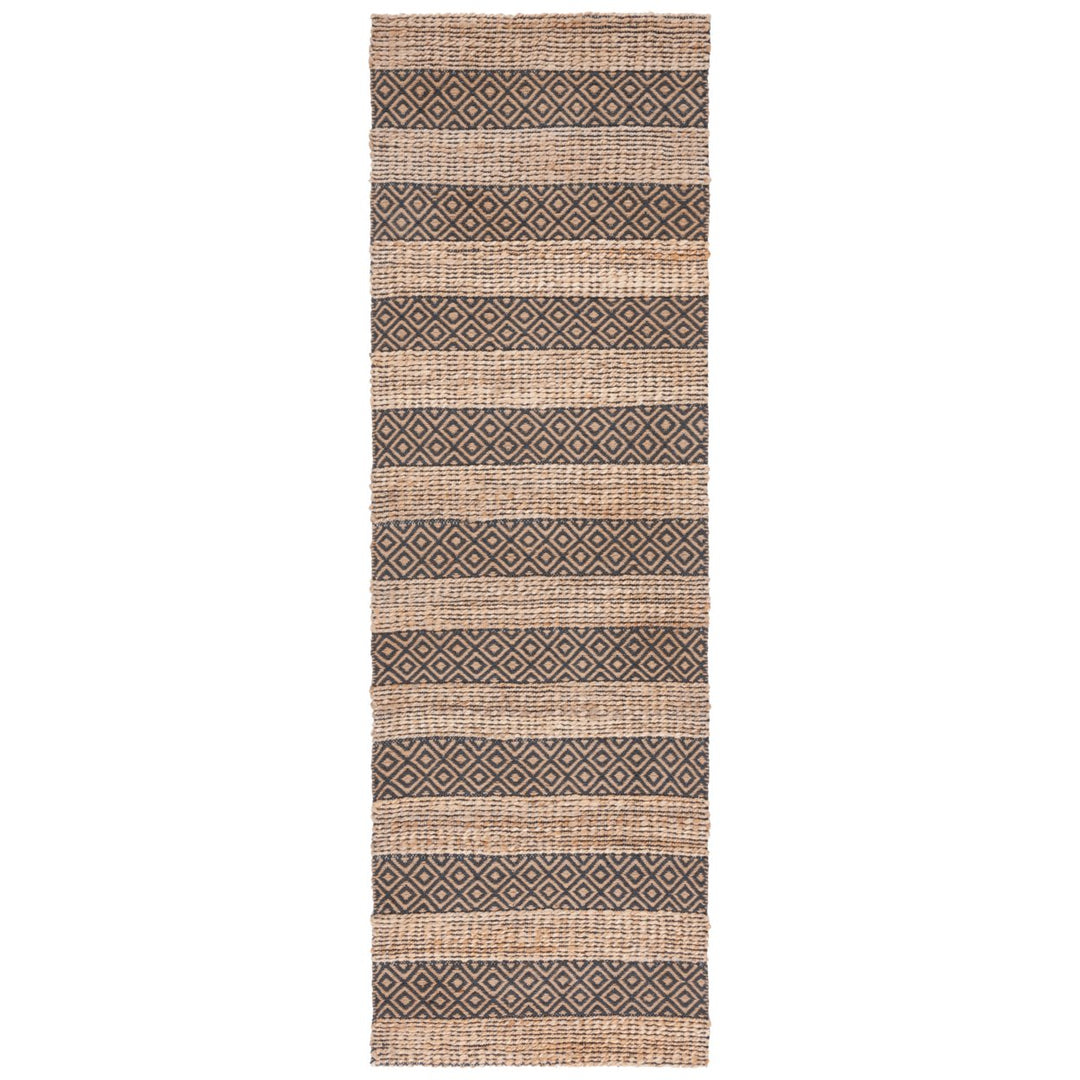 SAFAVIEH Natural Fiber NFB653H Charcoal / Natural Rug Image 1