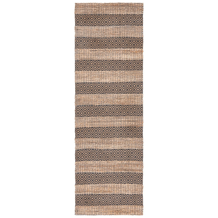 SAFAVIEH Natural Fiber NFB653H Charcoal / Natural Rug Image 1