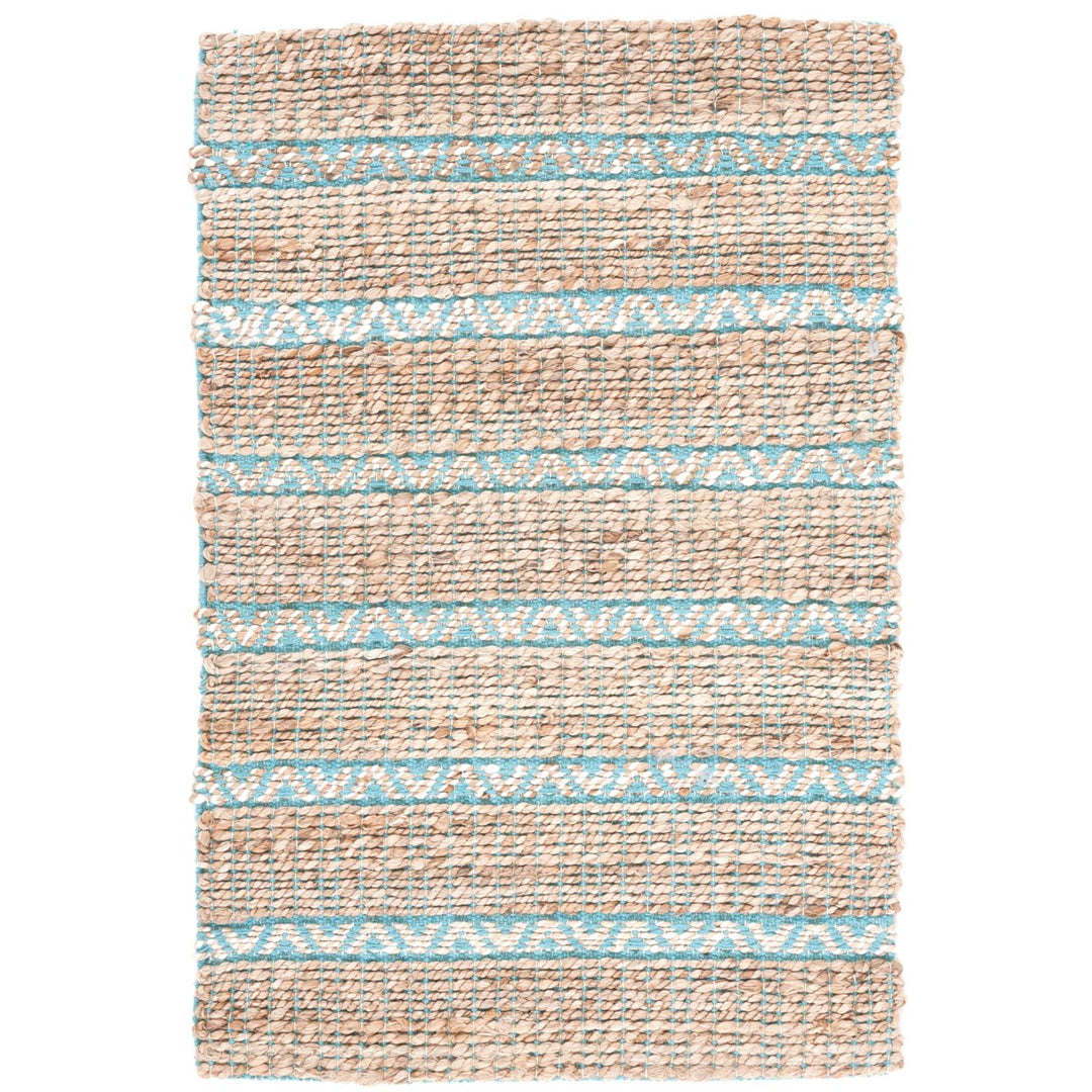 SAFAVIEH Natural Fiber NFB655K Teal / Natural Rug Image 1