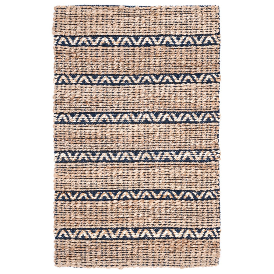 SAFAVIEH Natural Fiber NFB655N Navy / Natural Rug Image 1