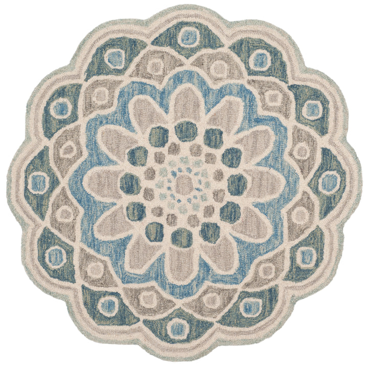 SAFAVIEH Novelty NOV101A Handmade Grey / Blue Rug Image 1