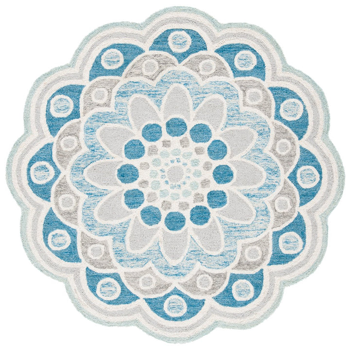 SAFAVIEH Novelty NOV101A Handmade Grey / Blue Rug Image 4