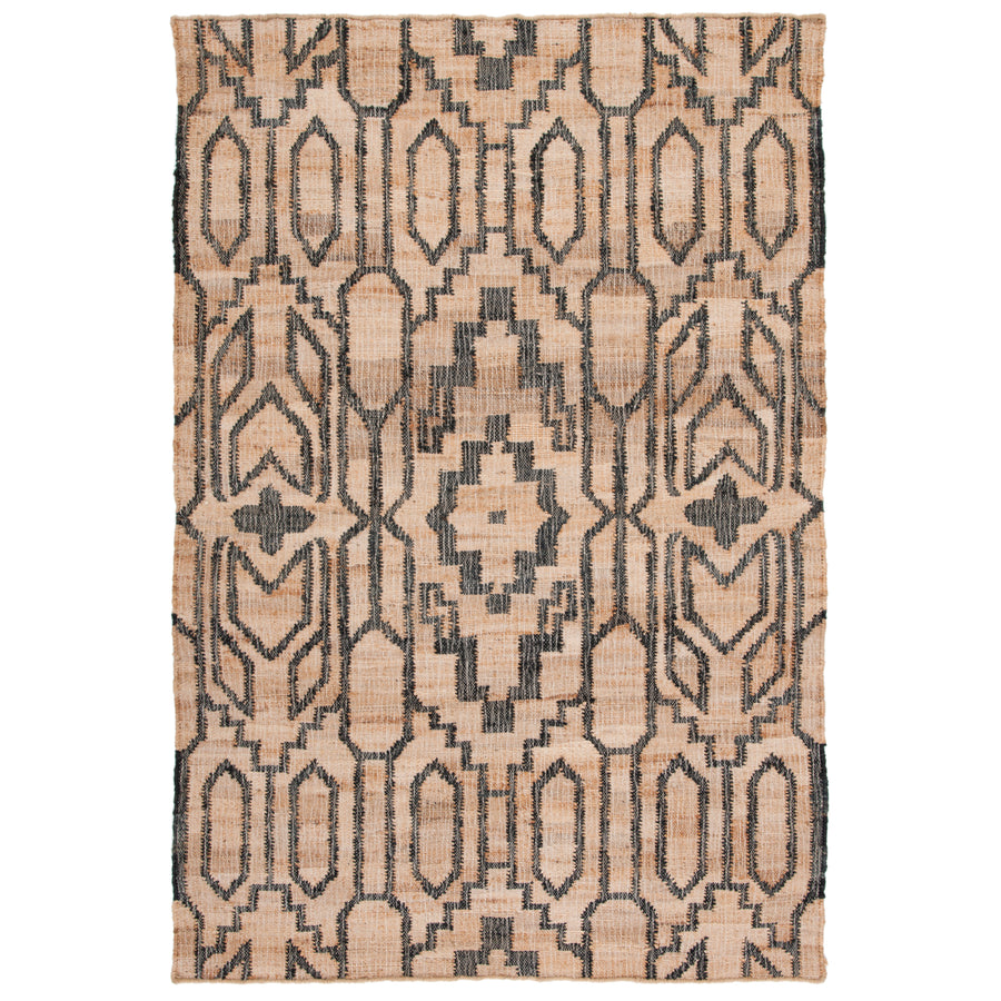 SAFAVIEH Natural Fiber NFB750B Natural / Black Rug Image 1