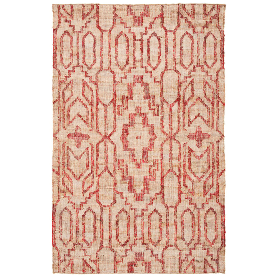 SAFAVIEH Natural Fiber NFB750Q Natural / Red Rug Image 1