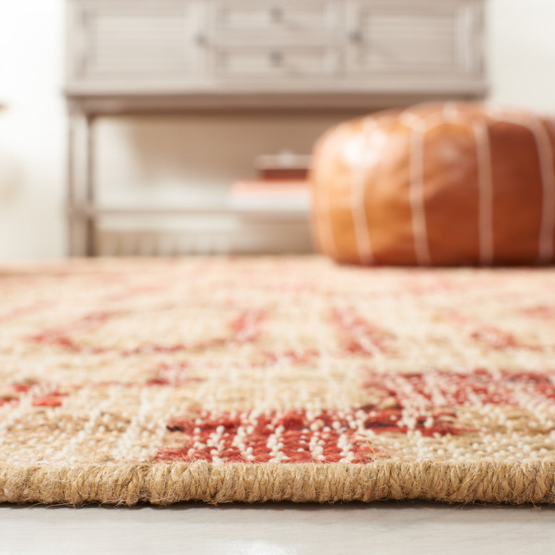 SAFAVIEH Natural Fiber NFB750Q Natural / Red Rug Image 3