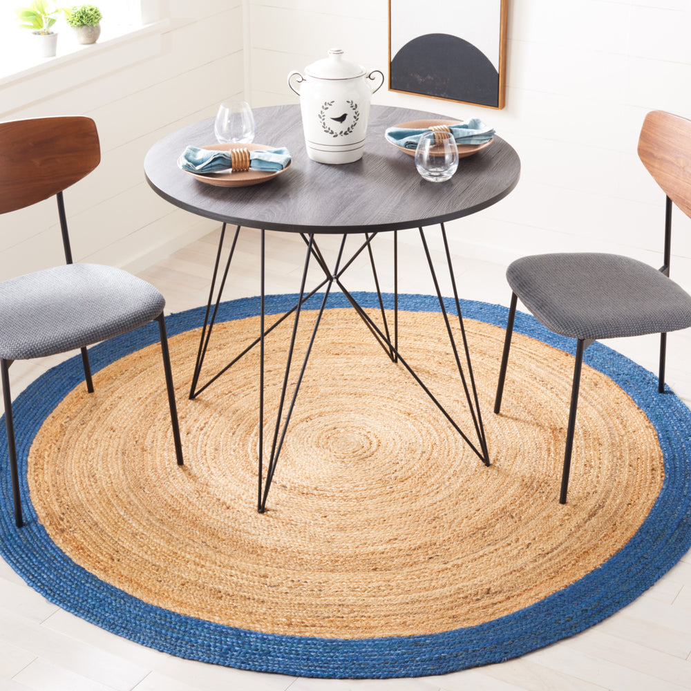 SAFAVIEH Natural Fiber NFB852M Natural / Blue Rug Image 2