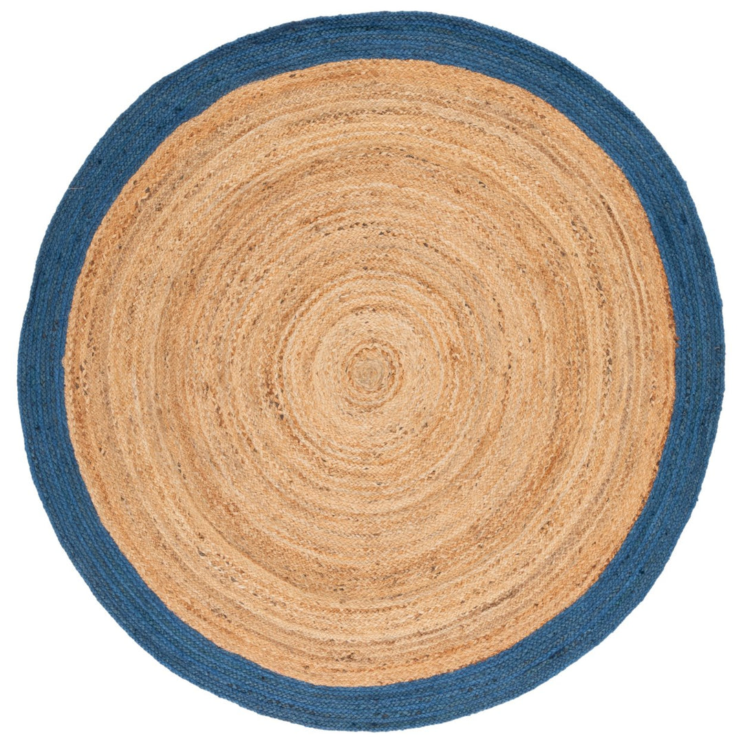 SAFAVIEH Natural Fiber NFB852M Natural / Blue Rug Image 1