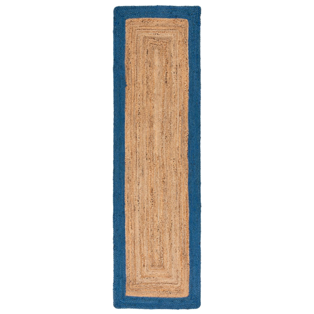 SAFAVIEH Natural Fiber NFB852M Natural / Blue Rug Image 1