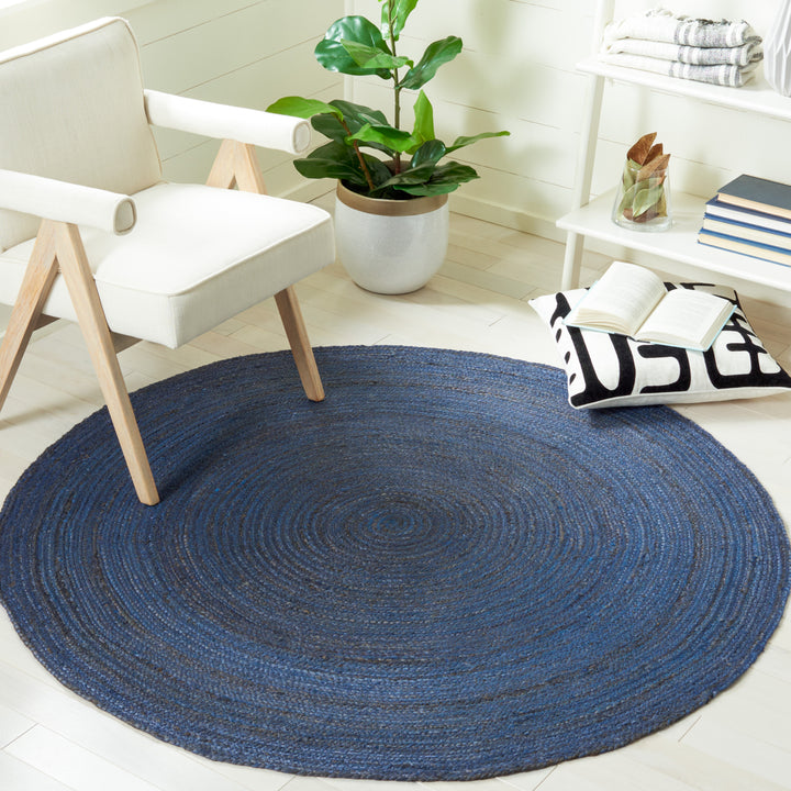 SAFAVIEH Natural Fiber NFB901M Handwoven Navy / Blue Rug Image 2