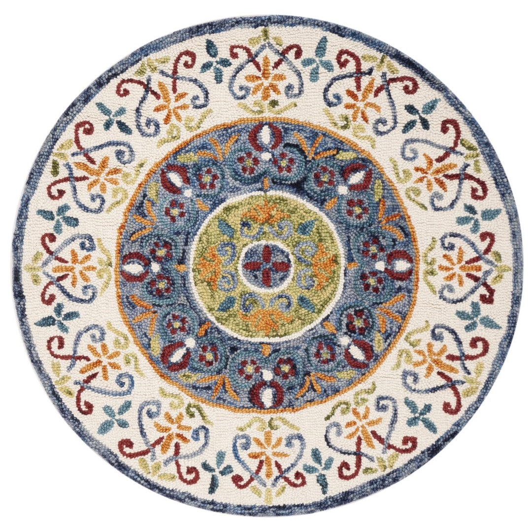 SAFAVIEH Novelty NOV601M Handmade Blue / Ivory Rug Image 4