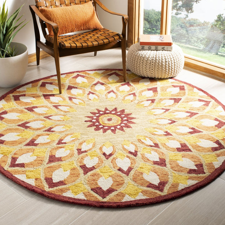 SAFAVIEH Novelty NOV603P Handmade Rust / Gold Rug Image 2