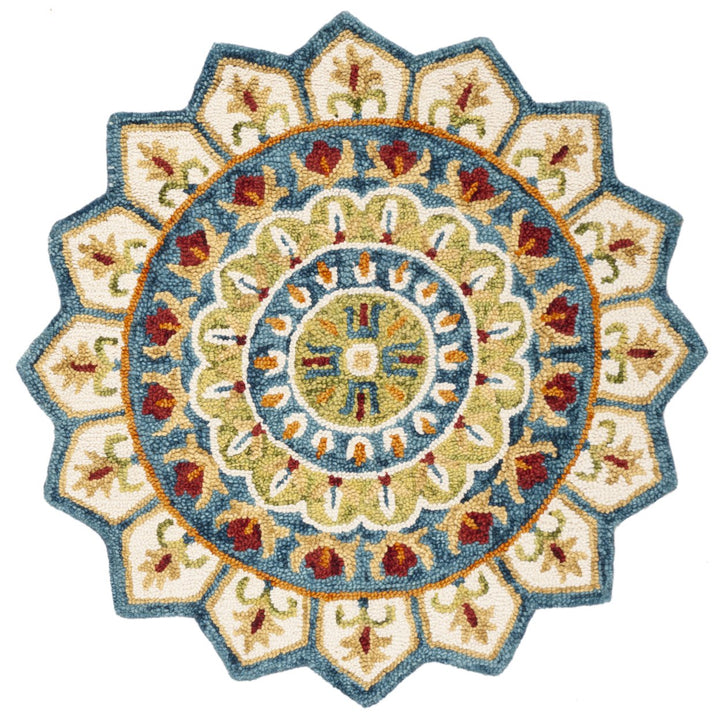 SAFAVIEH Novelty NOV605M Handmade Ivory / Blue Rug Image 1