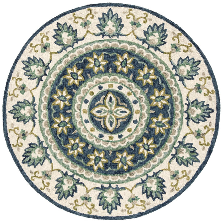 SAFAVIEH Novelty NOV606M Handmade Ivory / Blue Rug Image 1