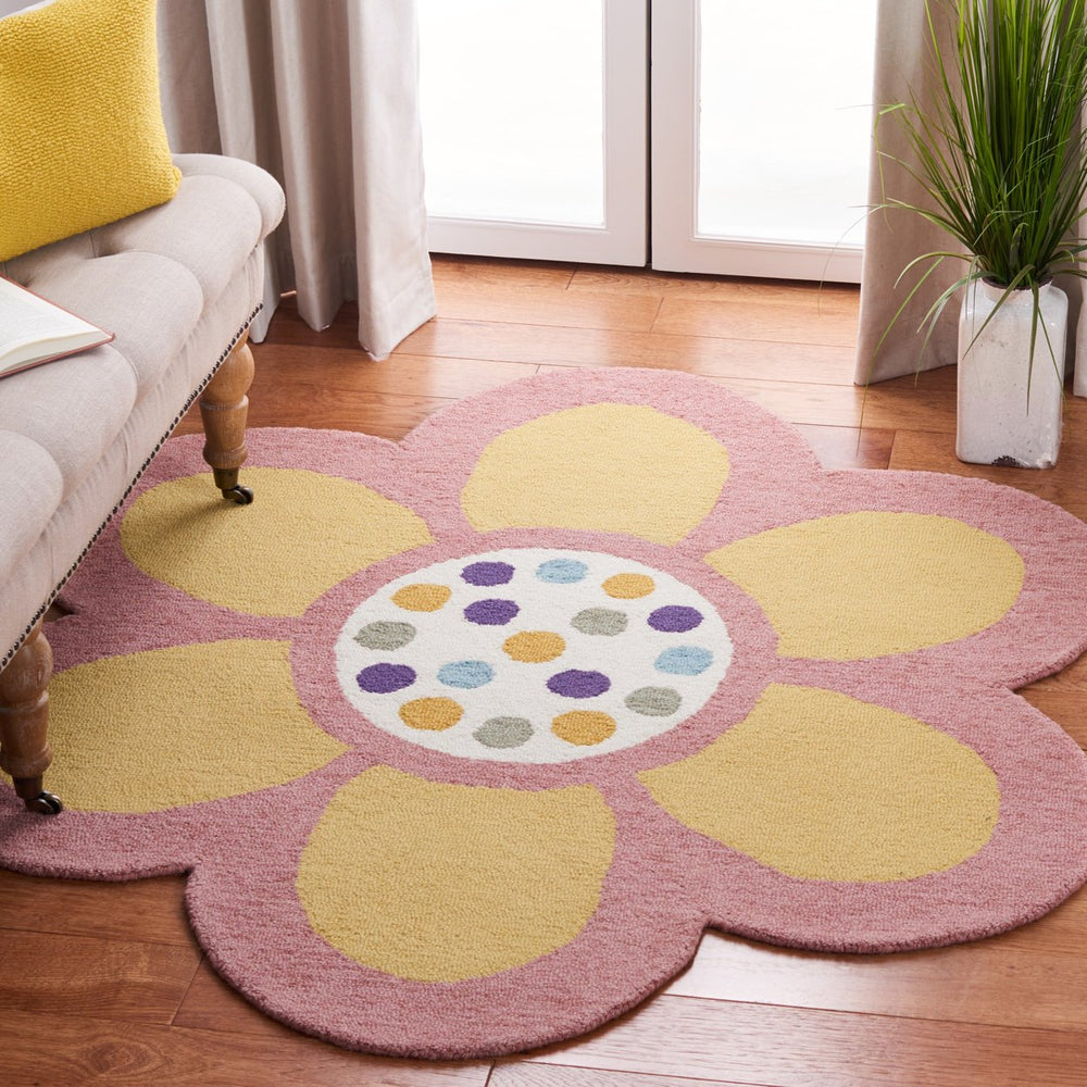 SAFAVIEH Novelty NOV608U Handmade Pink / Yellow Rug Image 2