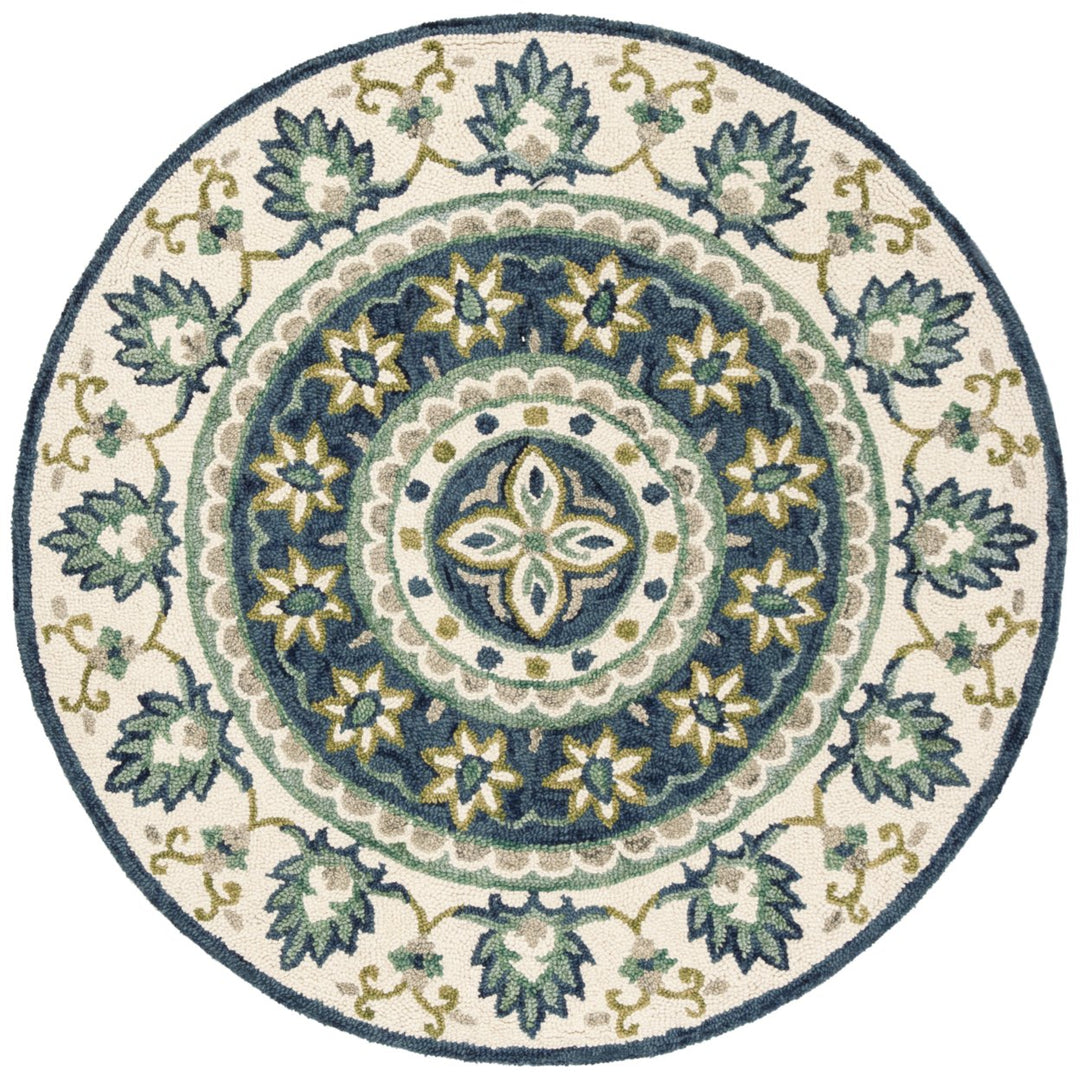 SAFAVIEH Novelty NOV606M Handmade Ivory / Blue Rug Image 5