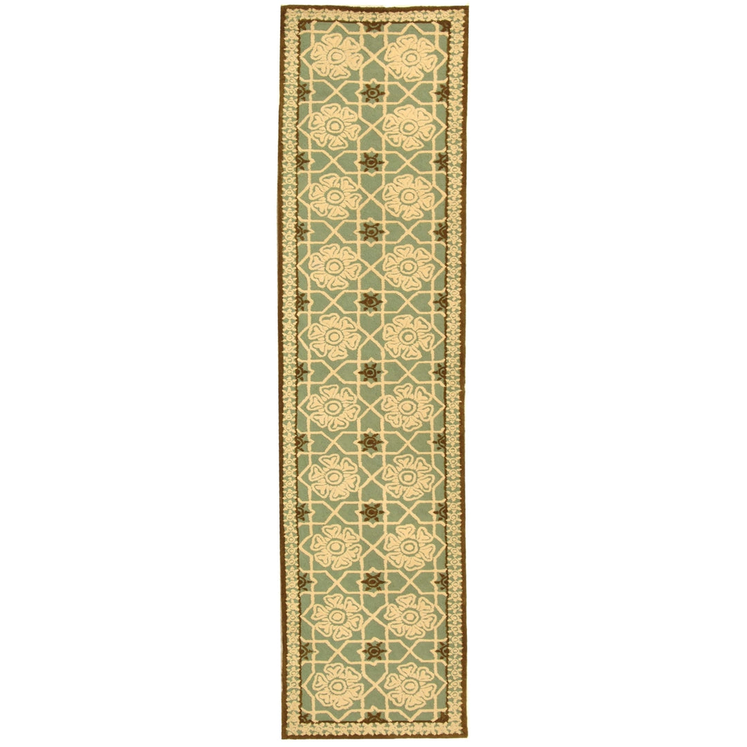 SAFAVIEH Newport NPT423B Hand-hooked Teal / Ivory Rug Image 3