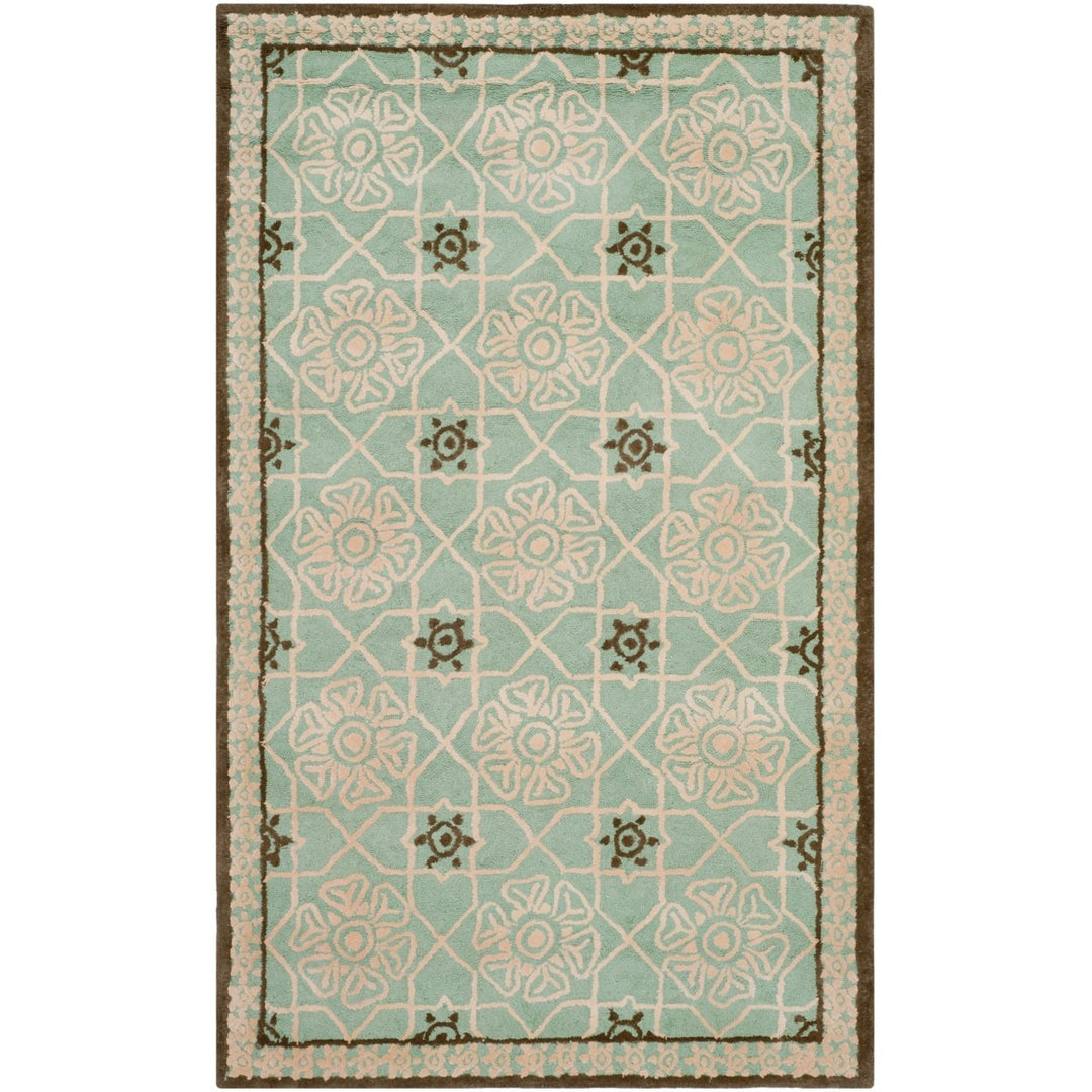 SAFAVIEH Newport NPT423B Hand-hooked Teal / Ivory Rug Image 4