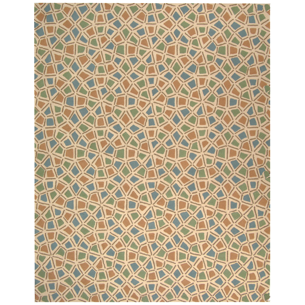 SAFAVIEH Newport NPT426C Hand-hooked Blue / Green Rug Image 1