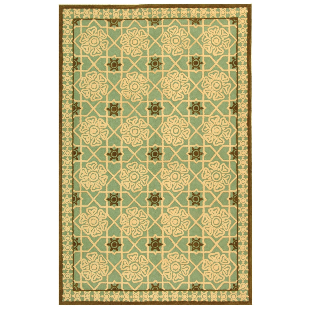 SAFAVIEH Newport NPT423B Hand-hooked Teal / Ivory Rug Image 5