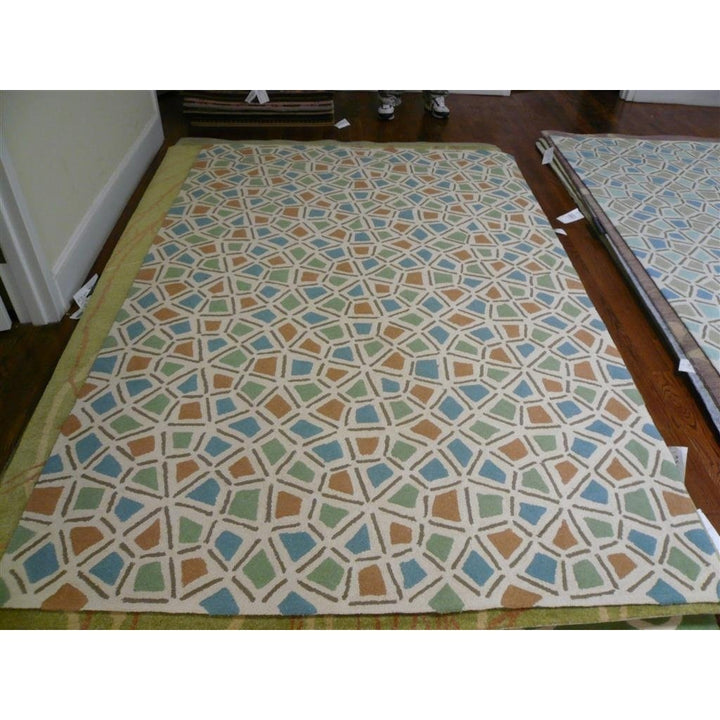 SAFAVIEH Newport NPT426C Hand-hooked Blue / Green Rug Image 4