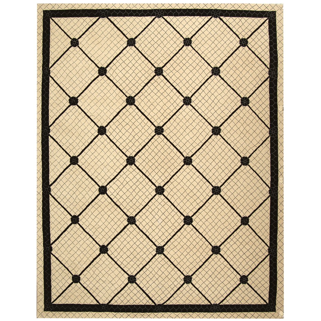 SAFAVIEH Newport NPT429A Hand-hooked Ivory / Black Rug Image 1