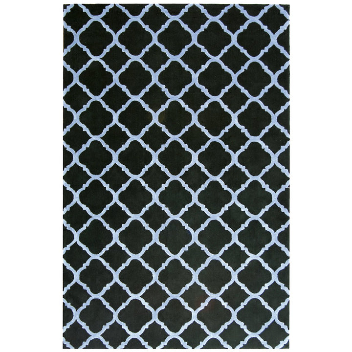 SAFAVIEH Newport NPT430B Hand-hooked Black / Blue Rug Image 1