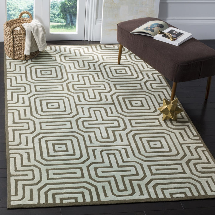 SAFAVIEH Newport NPT433A Brown / Light Blue Rug Image 1