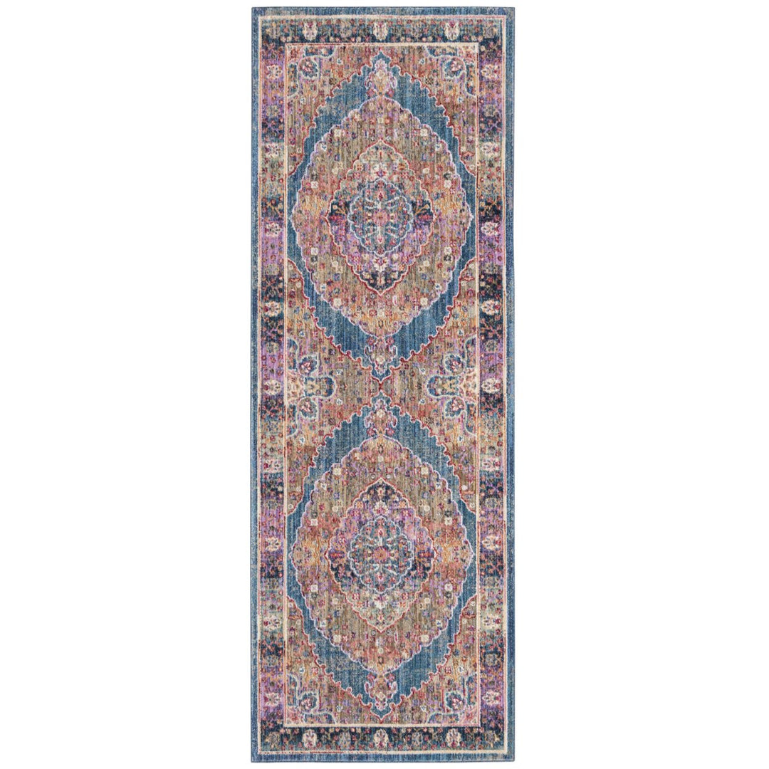 SAFAVIEH Nirvana Collection NVA134M Navy / Multi Rug Image 1